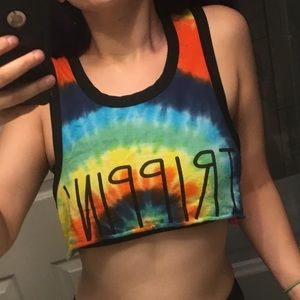 Trippin’ tie dye crop top